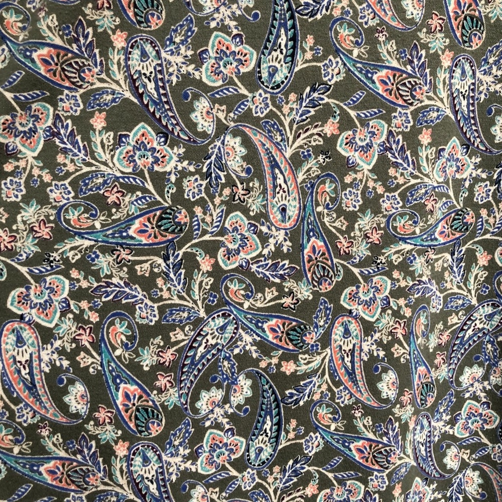 J.Jill Paisley Patterned Simply Supima Side Slit Tunic Top V-Neck Shirt Women M - Picture 6 of 9